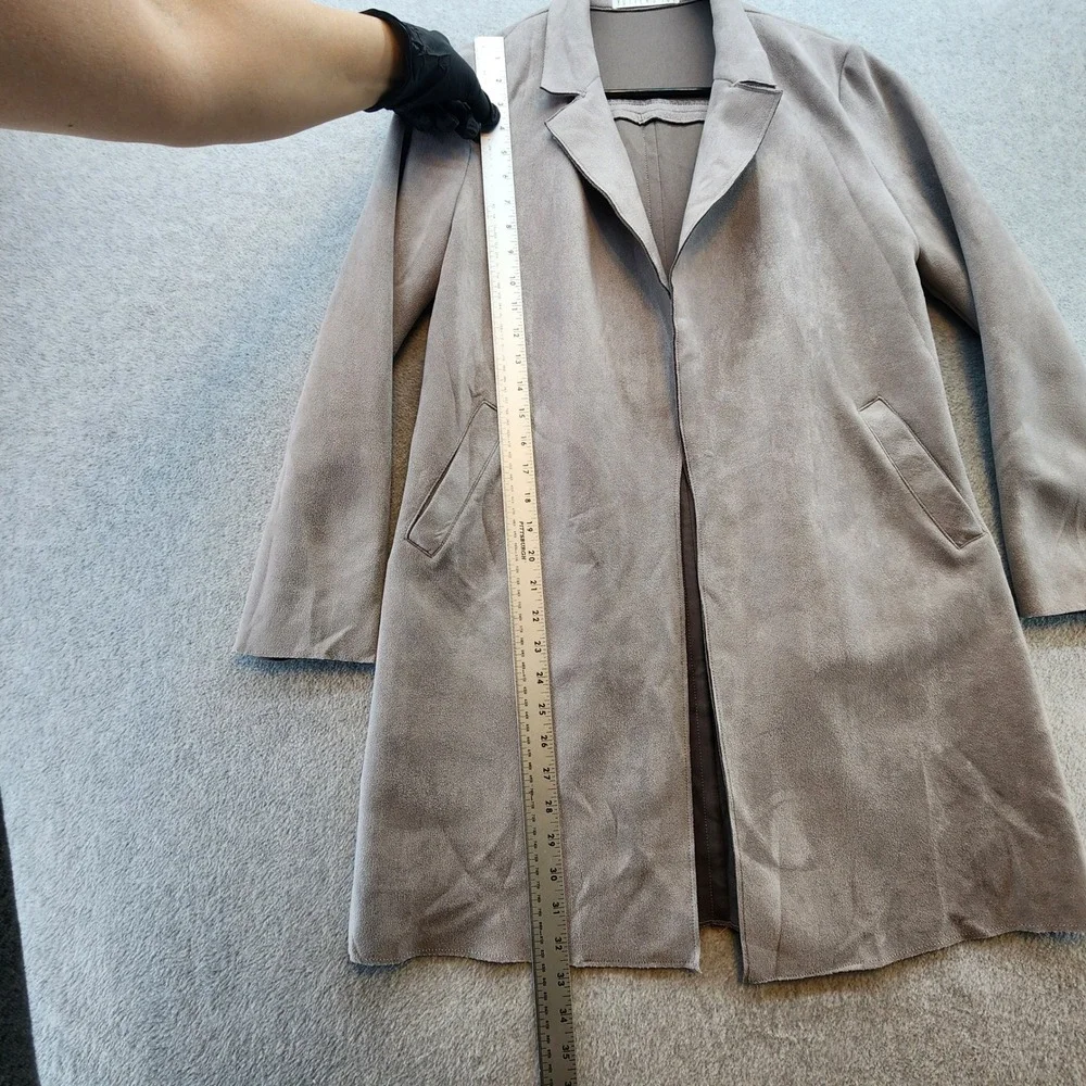 Potter's Pot Womens Open Front Coat Jacket, Drape Lightweight, Gray, Career - Picture 6 of 11